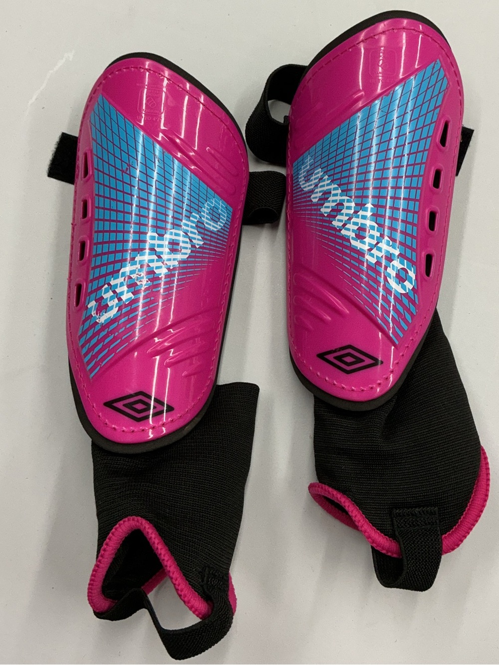 Umbro Pink and Purple Kids Shin Guards